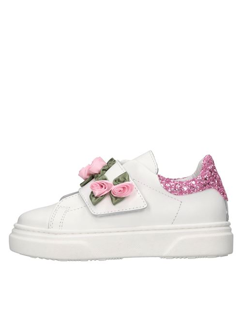 Sneakers in pelle MONNALISA | 83E003 5721 9990BIANCO-ROSA